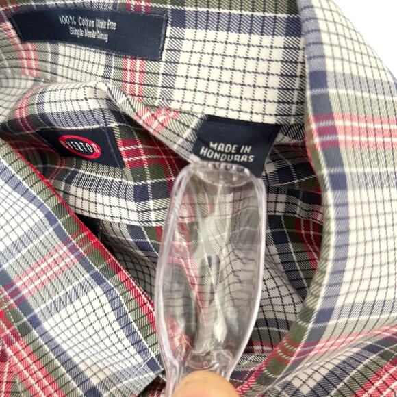 Overton Men's Casual Shirt Classic Holiday Plaid Red Green - Picture 4 of 6